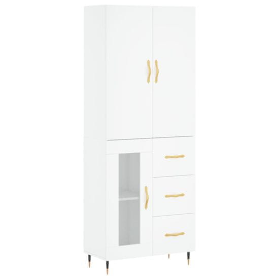 Vidaxl Skříň highboard bílá 69,5 x 34 x 180 cm kompozitní dřevo