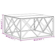 Vidaxl Konferenční stolek 80 x 80 x 40 cm nerezová ocel a sklo