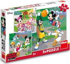 Dino Puzzle Mickey Mouse a kamarádi 3x55 dílků