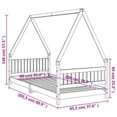 Greatstore Dětská postel bílá 90 x 200 cm masivní borové dřevo