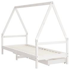 Greatstore Dětská postel se zásuvkami bílá 90x200 cm masivní borové dřevo