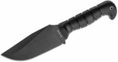 KA-BAR® KB-1278 HEAVY-DUTY WARTHOG nůž na přežití 16,7 cm, celočerný, Kraton, pouzdro kůže+nylon