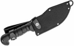 KA-BAR® KB-1278 HEAVY-DUTY WARTHOG nůž na přežití 16,7 cm, celočerný, Kraton, pouzdro kůže+nylon