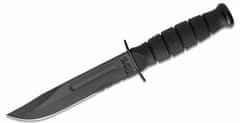 KA-BAR® KB-1257 SHORT BLACK taktický nůž 13,3 cm, celočerný, Kraton, kožené pouzdro