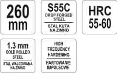 YATO Nůžky na plech 260 mm zahnuté