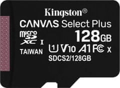 Kingston Kingston Canvas Select Plus A1/micro SDXC/128GB/100MBps/UHS-I U1 / Class 10