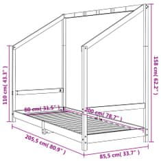 Vidaxl Dětská postel bílá 80 x 200 cm masivní borové dřevo