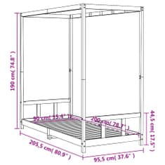 Greatstore Dětská postel černá 90 x 200 cm masivní borové dřevo