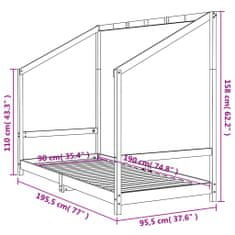 Greatstore Dětská postel bílá 90 x 190 cm masivní borové dřevo