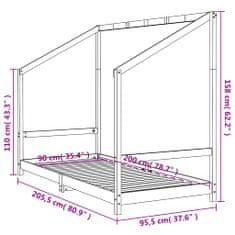 Greatstore Dětská postel bílá 90 x 200 cm masivní borové dřevo