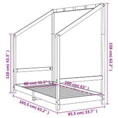 Greatstore Dětská postel bílá 80 x 160 cm masivní borové dřevo