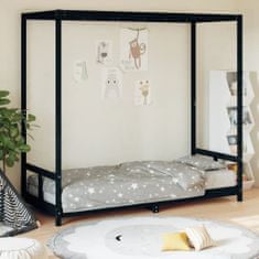 Vidaxl Dětská postel černá 80 x 200 cm masivní borové dřevo