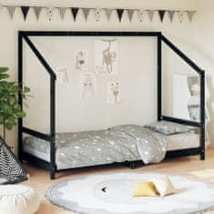 Greatstore Dětská postel černá 90 x 200 cm masivní borové dřevo
