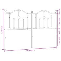 Greatstore Kovové čelo postele bílé 135 cm