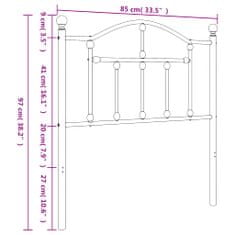 Greatstore Kovové čelo postele černé 80 cm