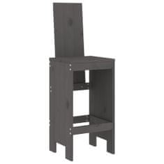 Petromila Barové stoličky 2 ks šedé 40 x 42 x 120 cm masivní borové dřevo