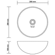 Vidaxl Koupelnové umyvadlo keramické matně růžové kulaté