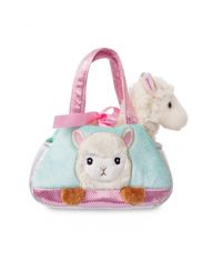 Aurora Plyšová kabelka modro-růžová s lamou - Fancy Pals (20,5 cm)