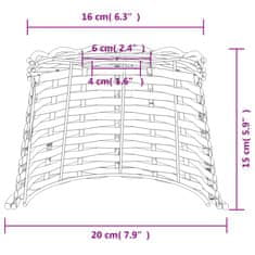 Vidaxl Stínidlo lampy bílé Ø 20 x 15 cm proutěné