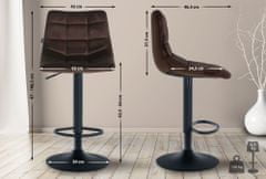Sortland Barové židle Jerry - 2 ks - samet | černá/hnědá
