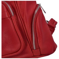Delami Vera Pelle Trendový dámský kožený batůžek Ursula, červená