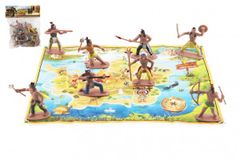 Teddies Figurky indiáni s mapou plast 6cm