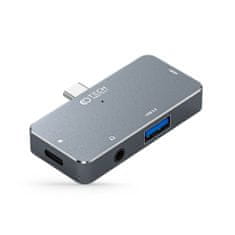 Tech-protect V6 HUB adaptér USB / USB-C / HDMI / 3.5mm jack, šedý