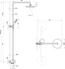 Ravak DS 090.00 Sprchový sloup posuvný