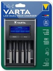 Varta Nabíječka baterií "LCD Dual Tech", AA/AAA/Li-ion accu+USB, bez baterií, 57676101401