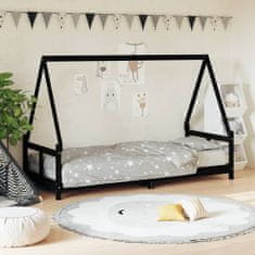 Greatstore Dětská postel černá 80 x 200 cm masivní borové dřevo