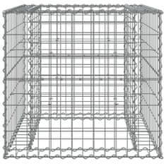 Vidaxl Gabionový koš stříbrný 70 x 70 x 65 cm pozinkované železo