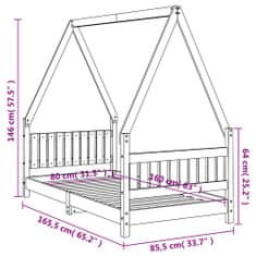 Vidaxl Dětská postel 80 x 160 cm masivní borové dřevo