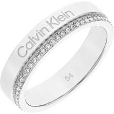 Calvin Klein Ocelový prsten s krystaly Minimal Linear 35000200 (Obvod 52 mm)