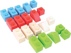 Bigjigs Toys Dřevěné kostky CONNECT primary set