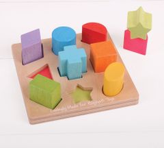 Bigjigs Toys Dřevěné kostky CUBES tvary a barvy