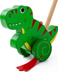 Bigjigs Toys Dřevěný jezdící dinosaurus T-REX zelený