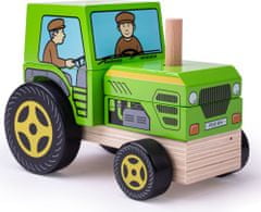 Bigjigs Toys Dřevěný nasazovací traktor TRACTOR