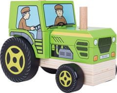 Bigjigs Toys Dřevěný nasazovací traktor TRACTOR