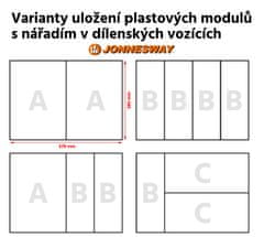 Jonnesway Dílenský vozík nevybavený, s postranním úchytem, 7 zásuvek - JONNESWAY C-7DW1