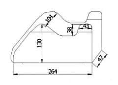 JMP Krycí plachta na motorku XXL 264 x 104 x 130 cm Premium, venkovní nepromokavá, černá