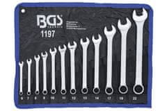 BGS technic Očkoploché klíče, velikosti 6-22 mm, sada 12 ks v obalu - BGS 1197