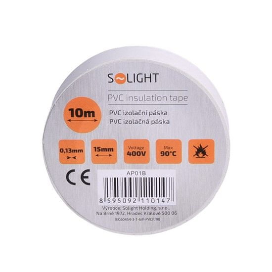 Solight Elektrikářská páska PVC izolační 15 mm x 10 m, bílá