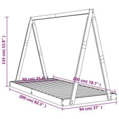 Vidaxl Dětská postel bílá 90 x 200 cm masivní borové dřevo