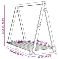 Greatstore Dětská postel 70 x 140 cm masivní borové dřevo