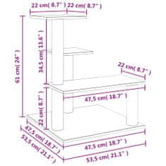 Vidaxl Škrabadlo pro kočky se sisalovými sloupky krémové 61 cm