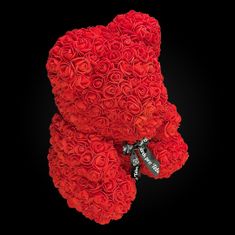 Medvídárek BIG Classic medvídek z růží 40cm dárkově balený - světle červený