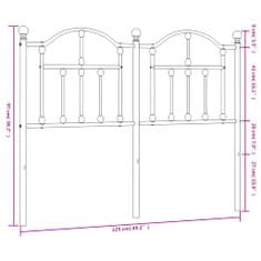 Vidaxl Kovové čelo postele černé 120 cm