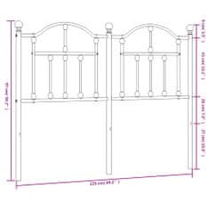 Greatstore Kovové čelo postele bílé 120 cm