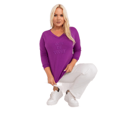 RELEVANCE Dámská halenka plus size s nápisem OORMA tmavě fialová RV-BZ-9143.87P_402535 Univerzální