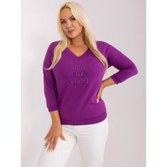 RELEVANCE Dámská halenka plus size s nápisem OORMA tmavě fialová RV-BZ-9143.87P_402535 Univerzální